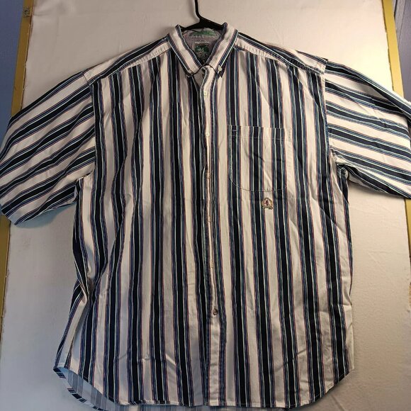 Vintage 90’s McIntosh & Seymour World Soccer Striped Button Up Shirt Size XL - Picture 2 of 11